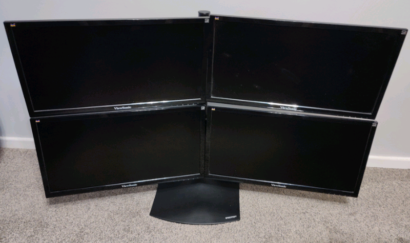 Ergotron Quad Monitor Desk Stand with 4 